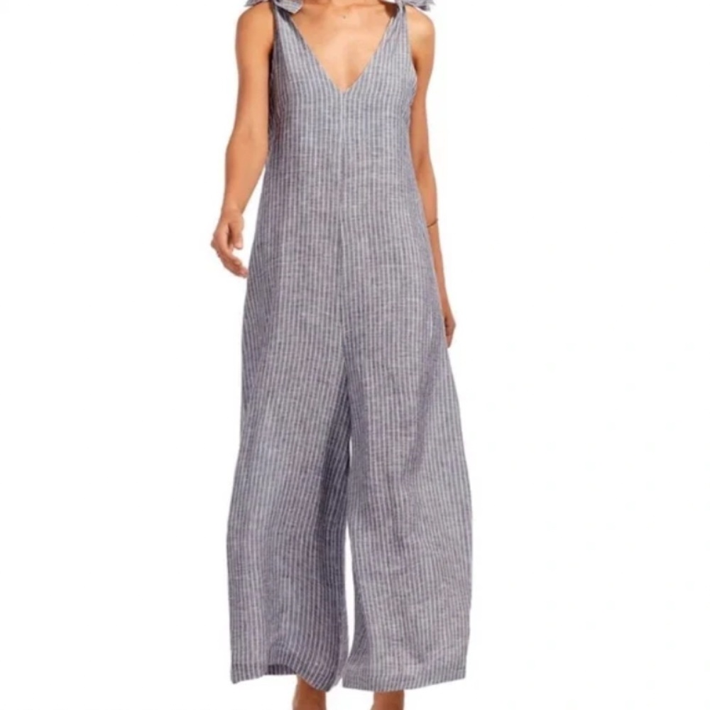 New! Vitamin A Linen Jumpsuit Coverup